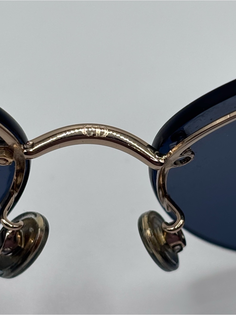 Christian Dior Sunglasses NEEDS SCREW Gold Blue Made In Italy - Picture 11 of 16